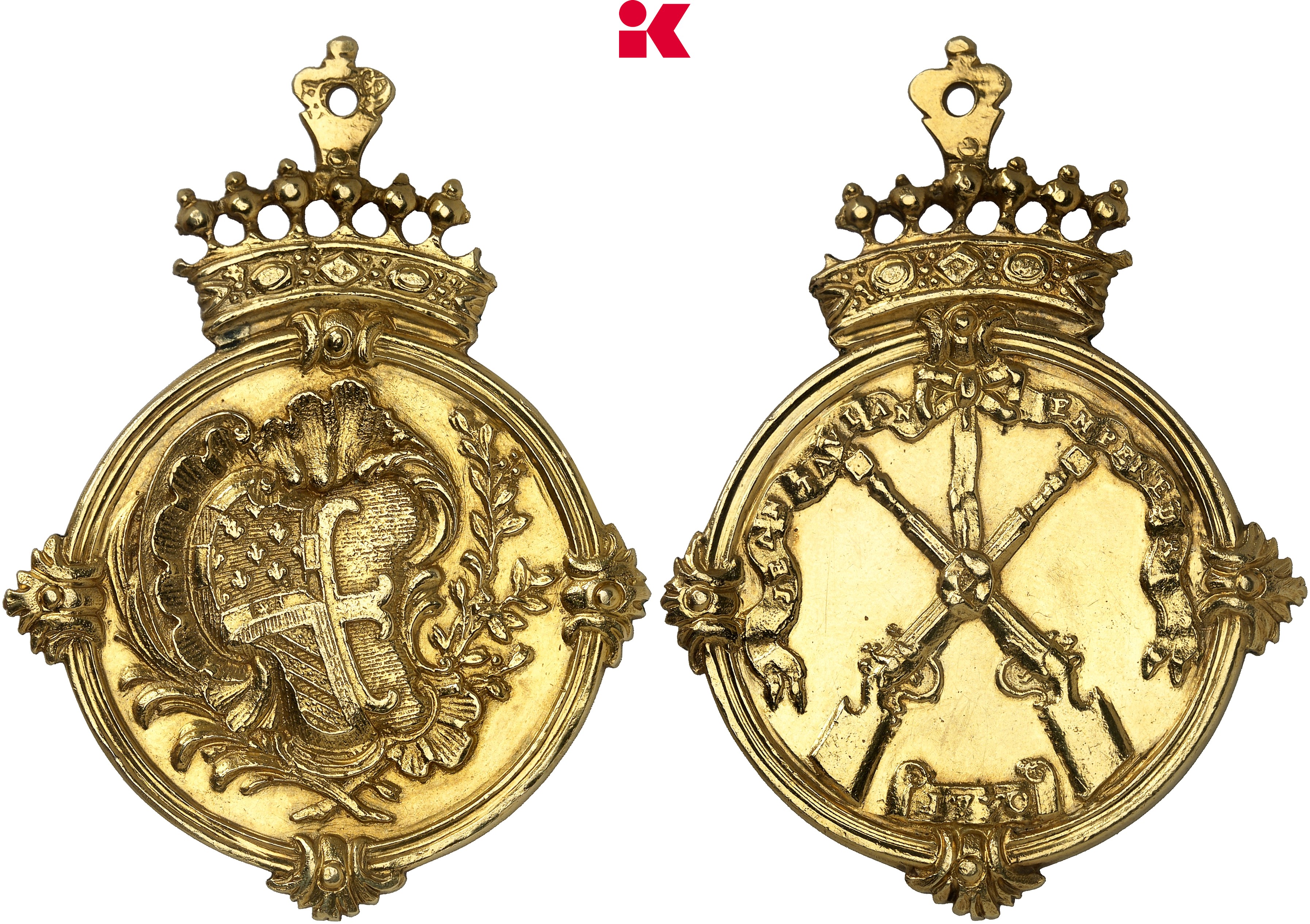 FRANKREICH STÄDTE Auxonne. Tragbare Goldgußmedaille 1770,