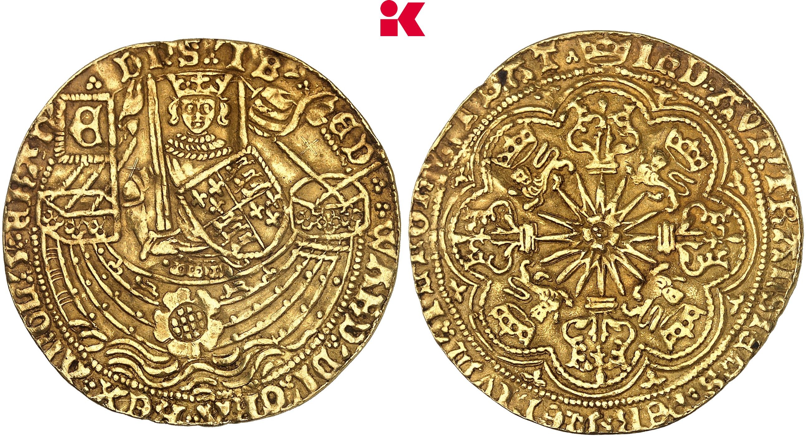 GROSSBRITANNIEN / IRLAND ENGLAND Edward IV, 1461-1470, 1471-1484. Ryal (Rosenoble) o. J. (1468-1469), London.