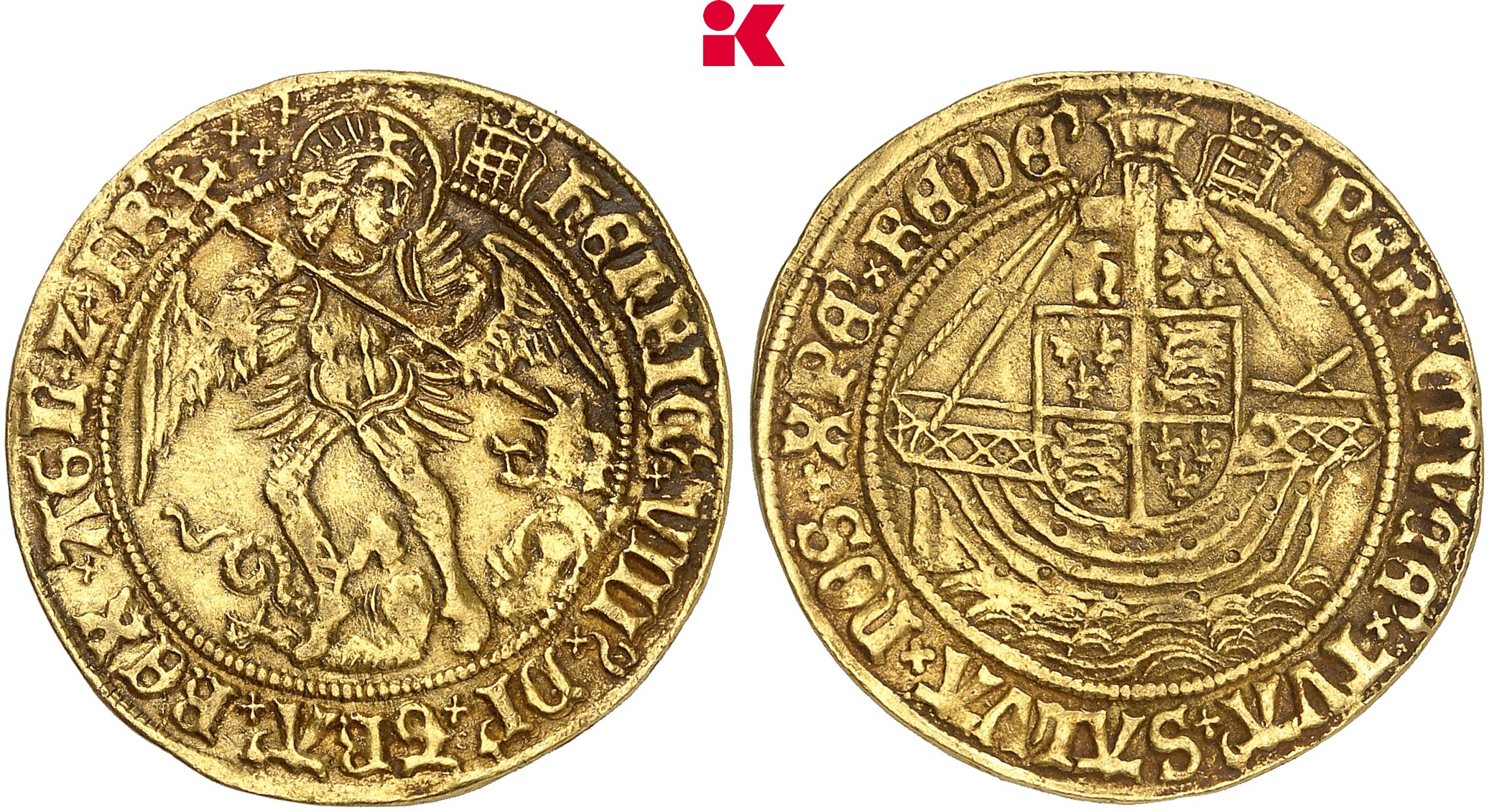 GROSSBRITANNIEN / IRLAND ENGLAND Henry VIII, 1509-1547. Angel o. J. (1509-1526), London.