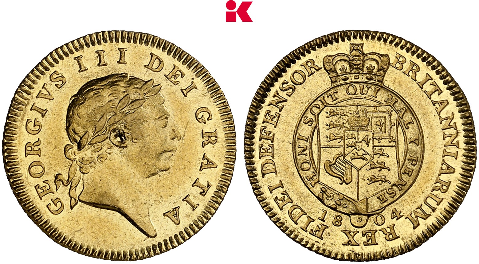 GROSSBRITANNIEN / IRLAND ENGLAND George III, 1760-1820. 1/2 Guinea 1804, London.
