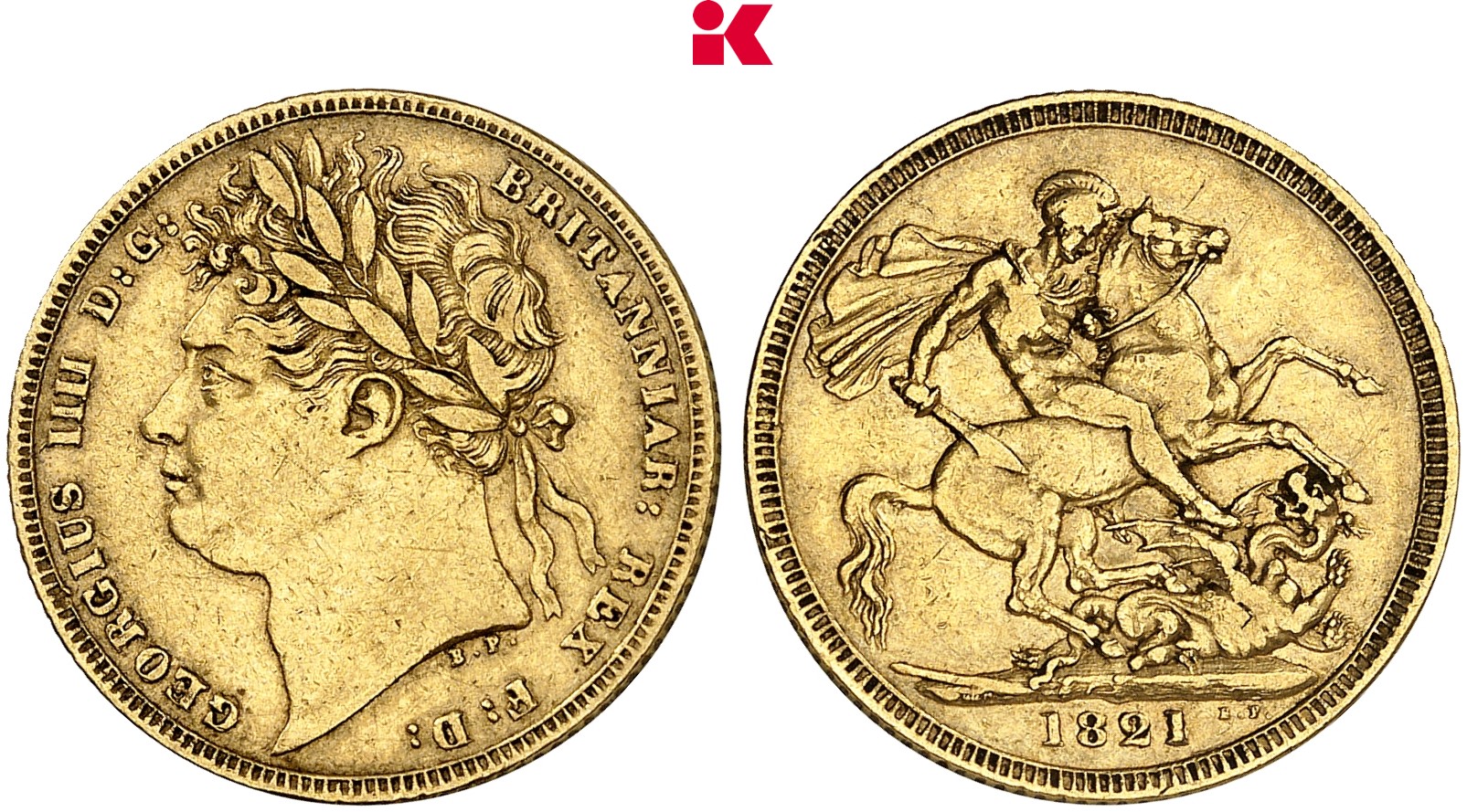 GROSSBRITANNIEN / IRLAND ENGLAND George IV, 1820-1830. Sovereign 1821, London.