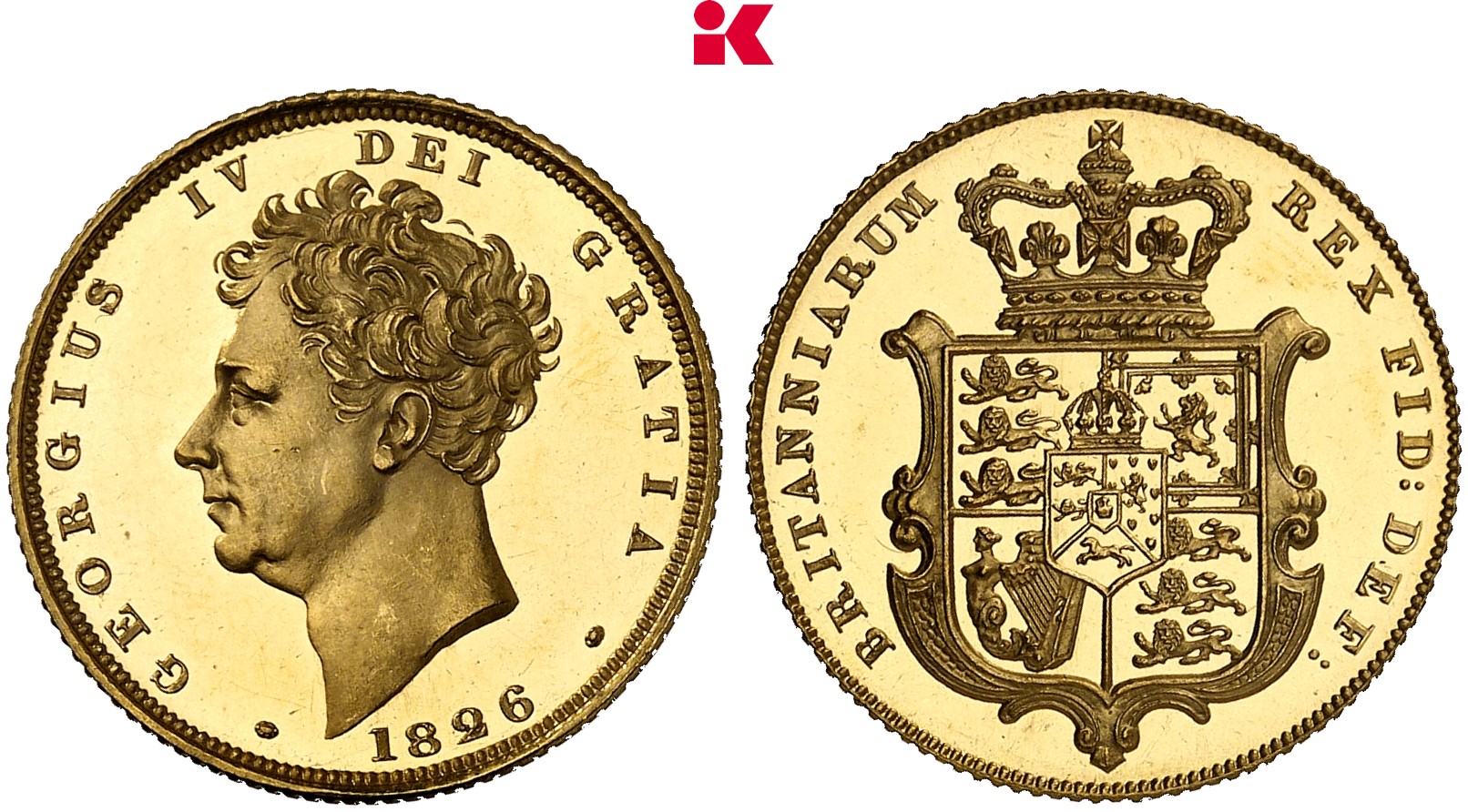 GROSSBRITANNIEN / IRLAND ENGLAND George IV, 1820-1830. Sovereign 1826, London.
