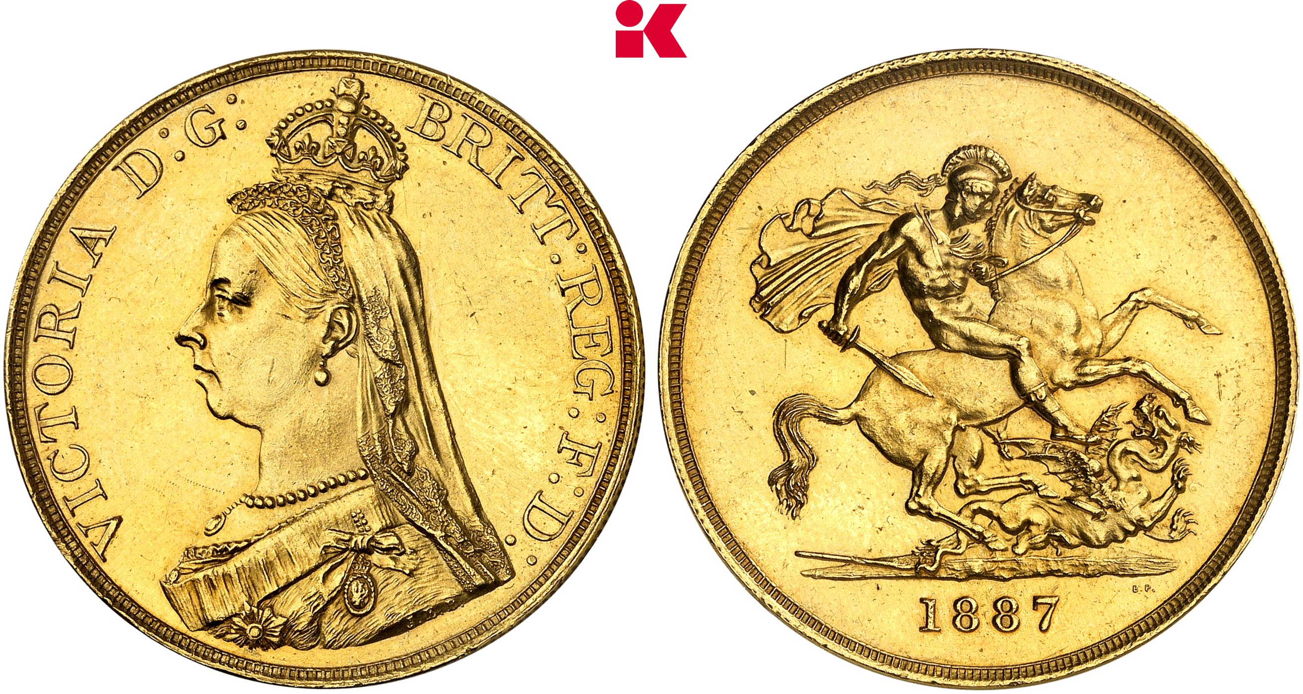 GROSSBRITANNIEN / IRLAND ENGLAND Victoria, 1837-1901. 5 Pounds 1887, London.
