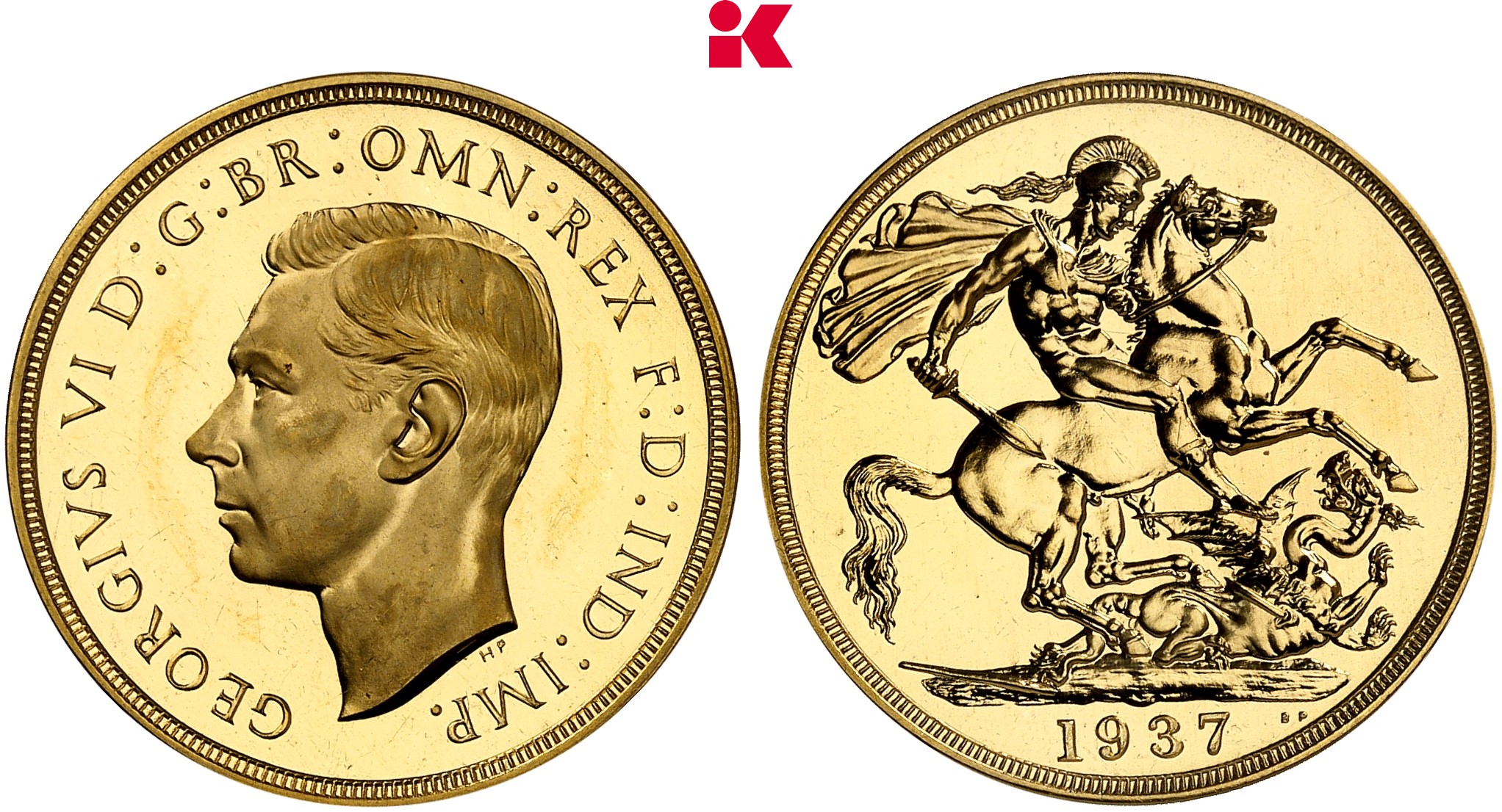 GROSSBRITANNIEN / IRLAND ENGLAND George VI, 1936-1952. 2 Pounds 1937, London.
