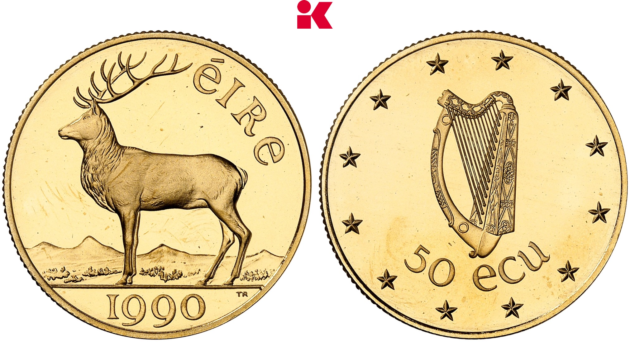 GROSSBRITANNIEN / IRLAND IRLAND Republik seit 1937. 50 Ecu 1990.
