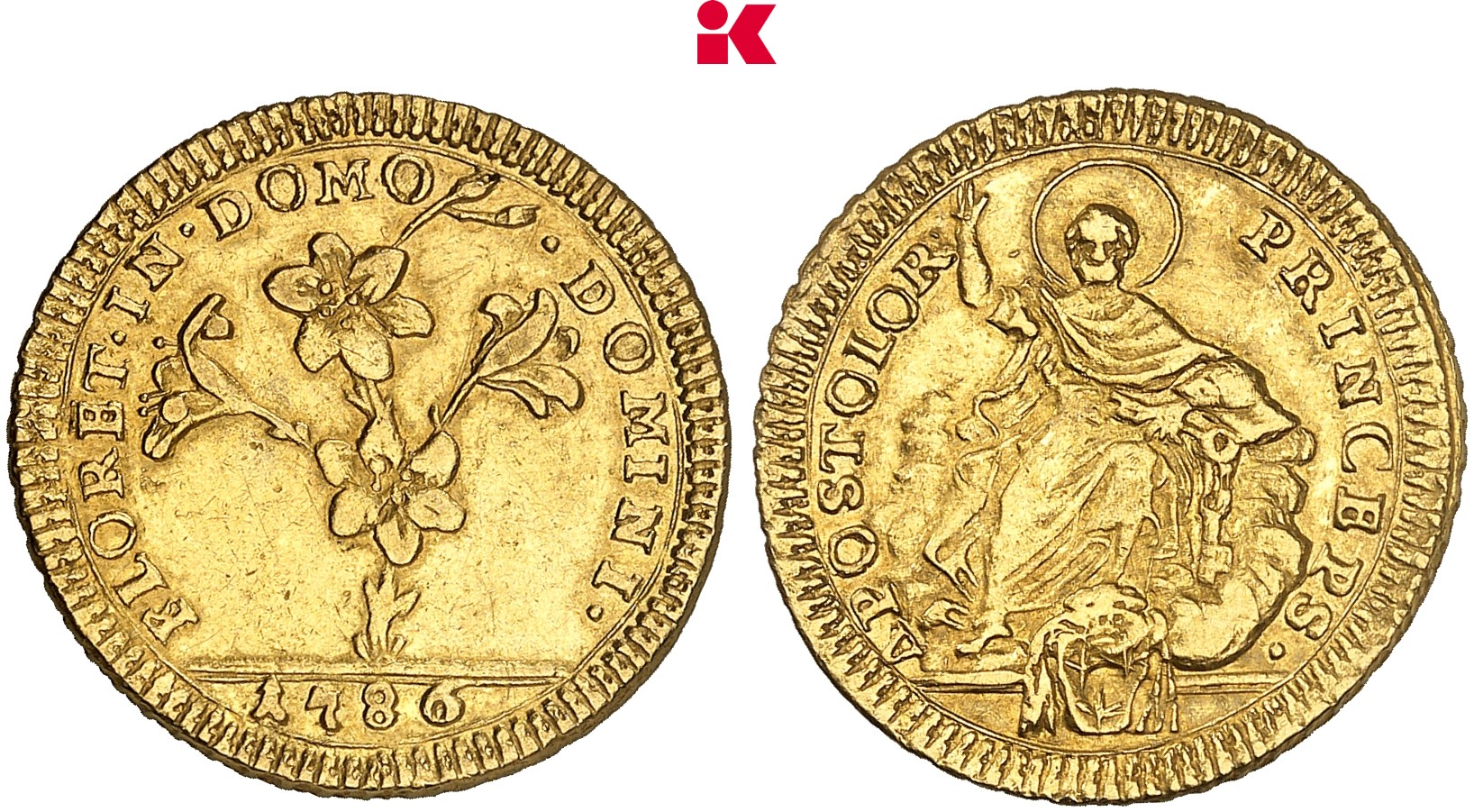 ITALIEN KIRCHENSTAAT/VATIKAN Pius VI., 1775-1799. Doppia romana 1786, Rom.