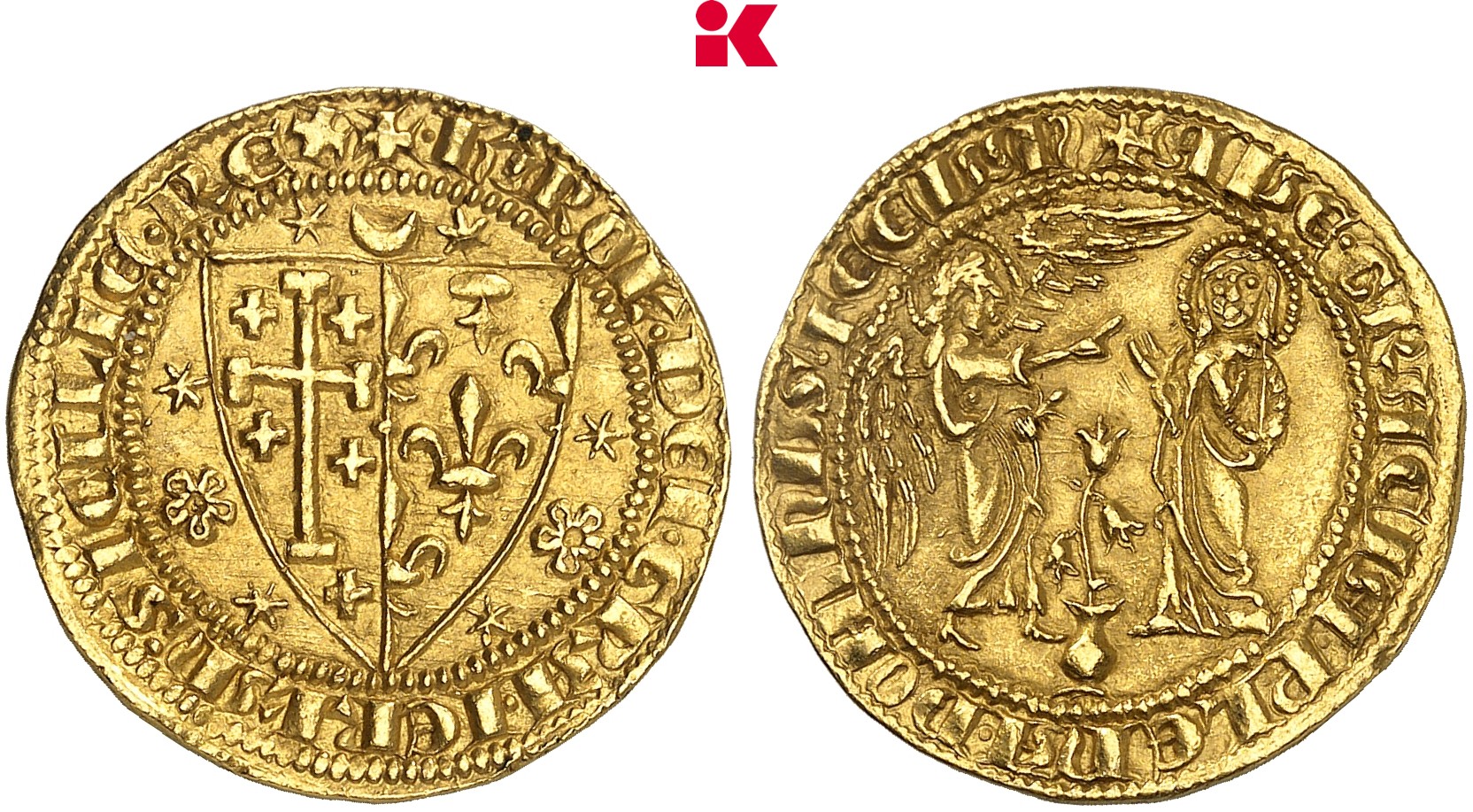 ITALIEN NEAPEL UND SIZILIEN Karl I. von Anjou, 1266-1285. Saluto d'oro o. J., Neapel.