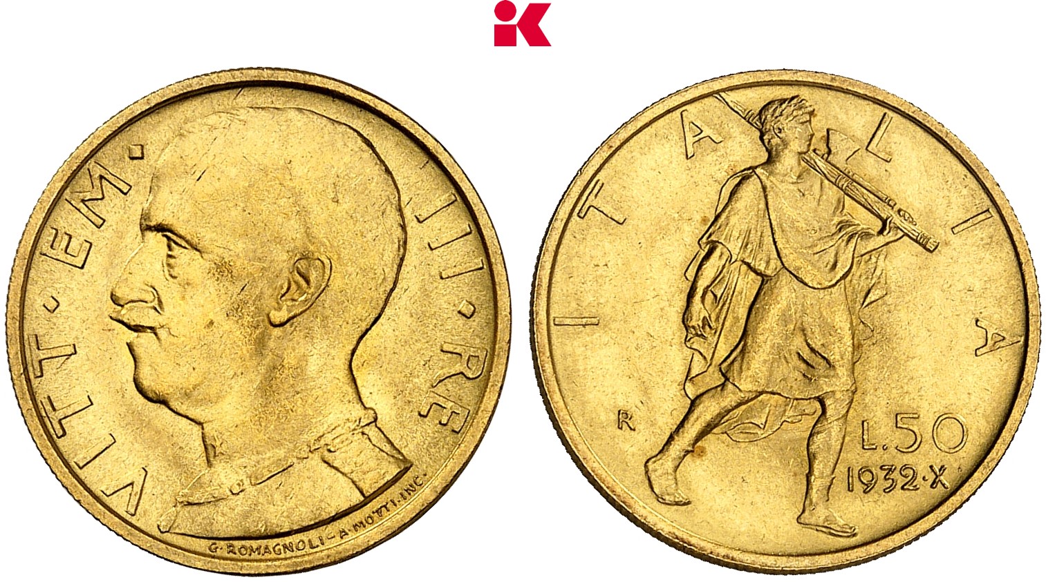 KÖNIGREICH ITALIEN Viktor Emanuel III., 1900-1946. 50 Lire 1932/X R, Rom.