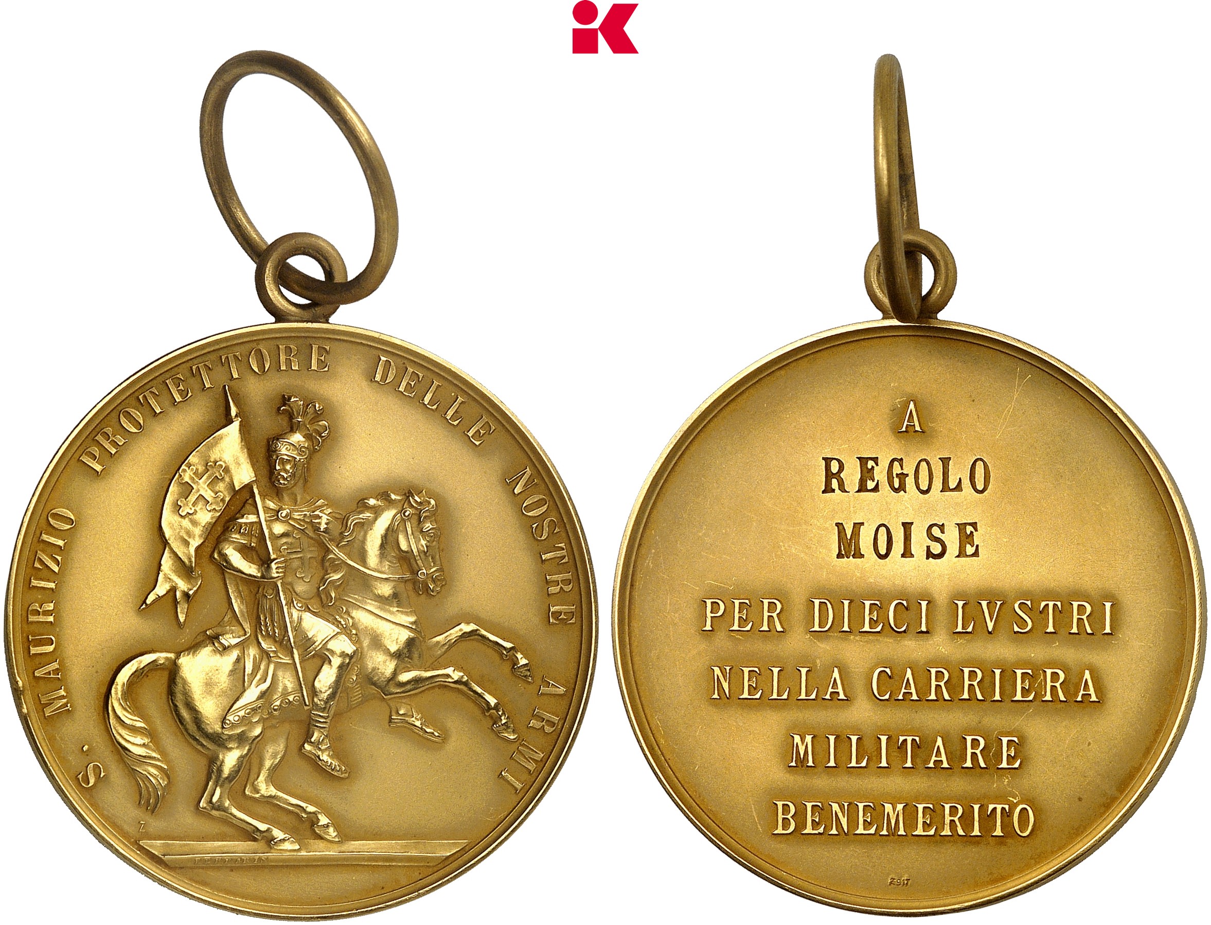 KÖNIGREICH ITALIEN Republik Italien seit 1946. Tragbare Goldmedaille o. J. (ab 1954).