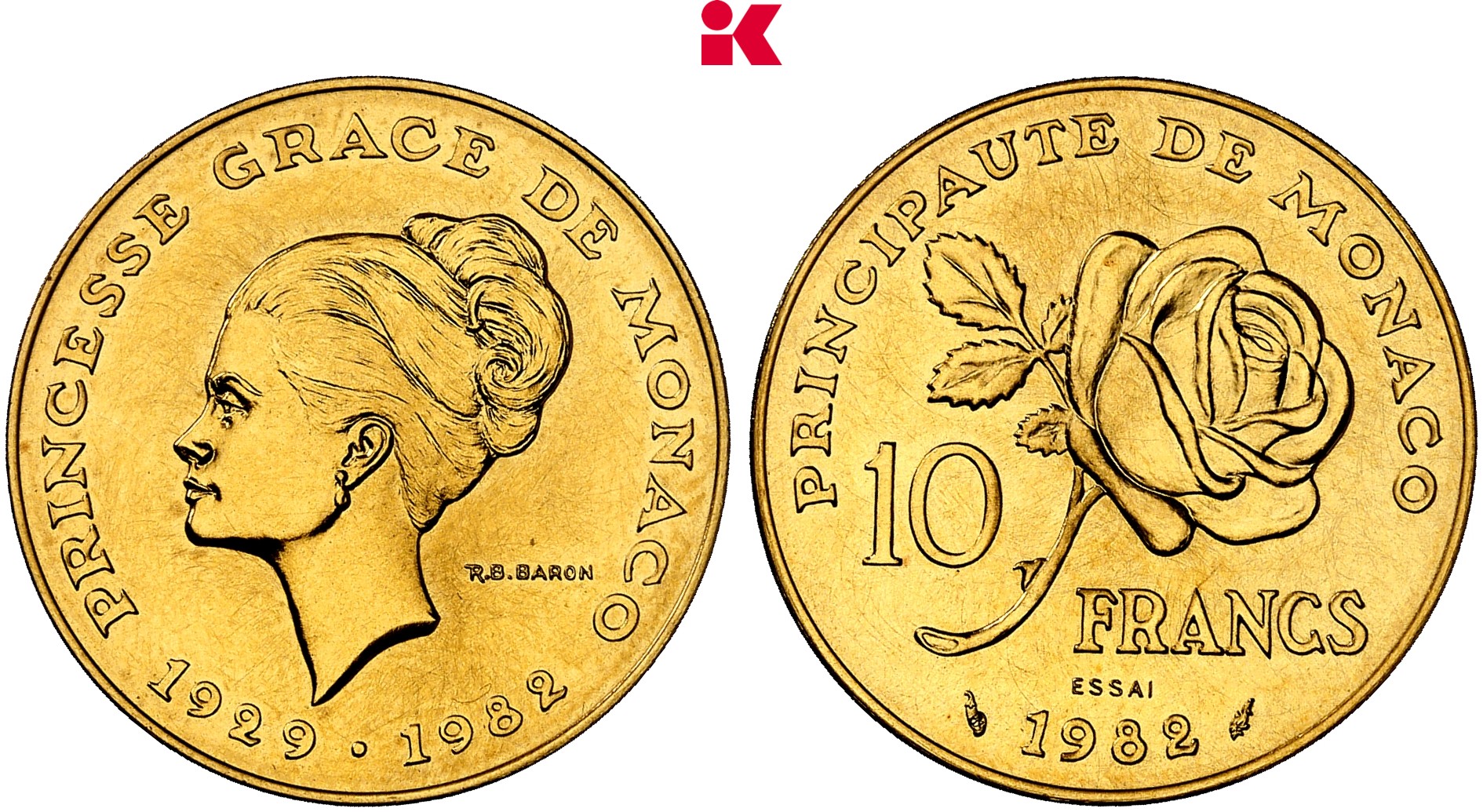 MONACO FÜRSTENTUM Rainier III., 1949-2005. 10 Francs 1982,
