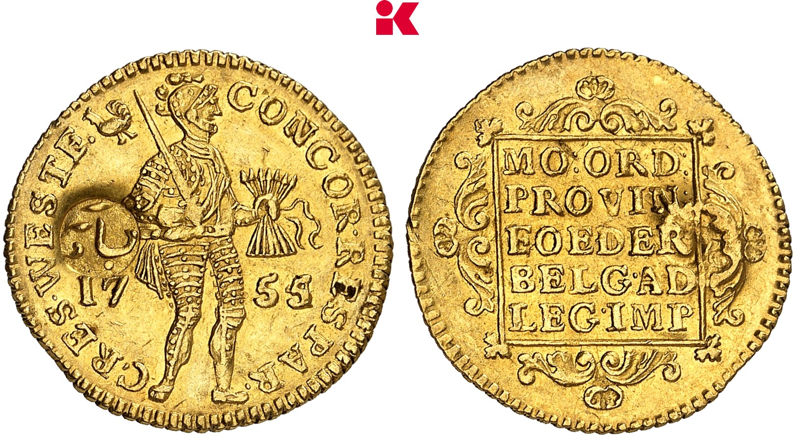NIEDERLÄNDISCHE GEBIETE IN ÜBERSEE VEREINIGTE OSTINDISCHE KOMPANIE Java. Niederländischer Dukat 1755,