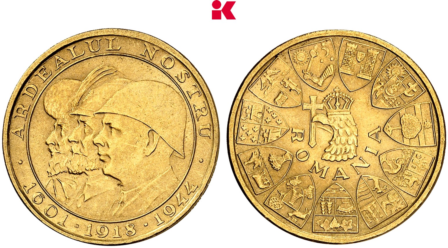 RUMÄNIEN KÖNIGREICH Michael I. (2. Regierung), 1940-1947. 20 Lei 1944, Bukarest,