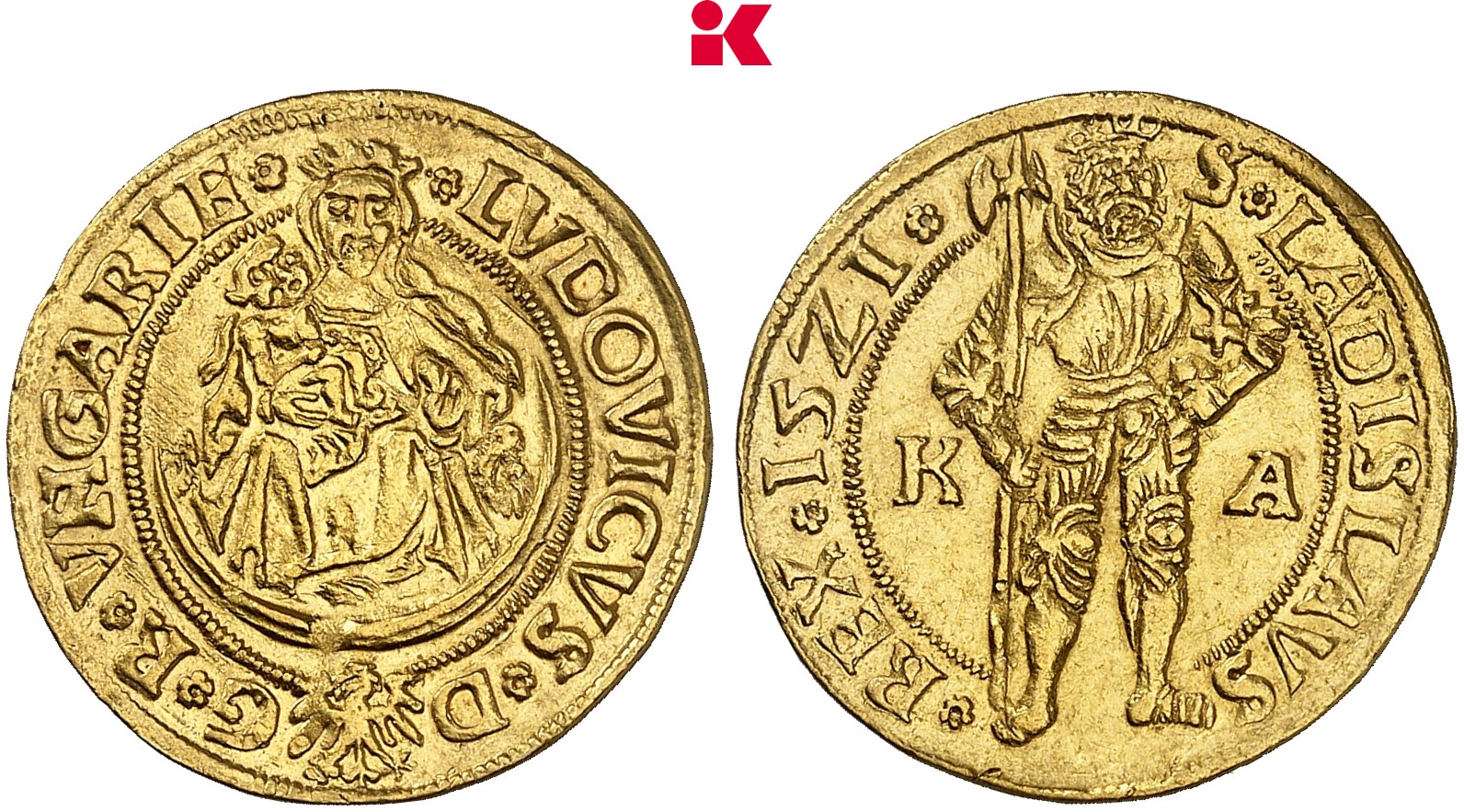 UNGARN Ludwig II., 1516-1526. Goldgulden 1521, Kremnitz.