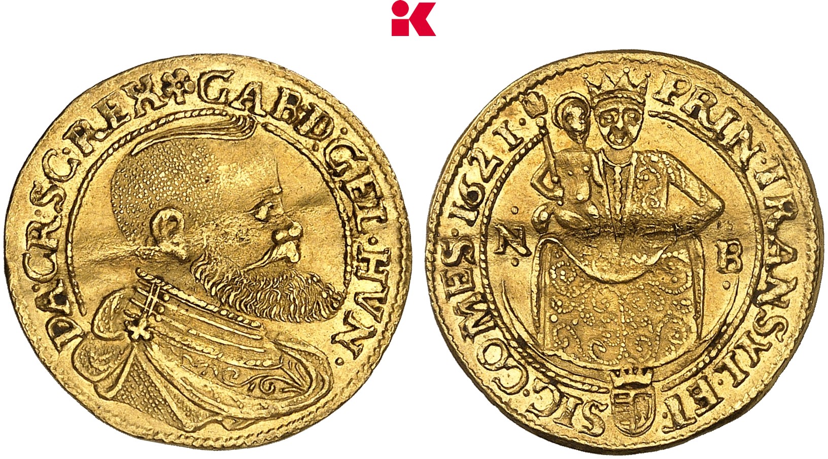 UNGARN SIEBENBÜRGEN Gabriel Bethlen, 1613-1629. Dukat 1621 NB, Nagybánya.
