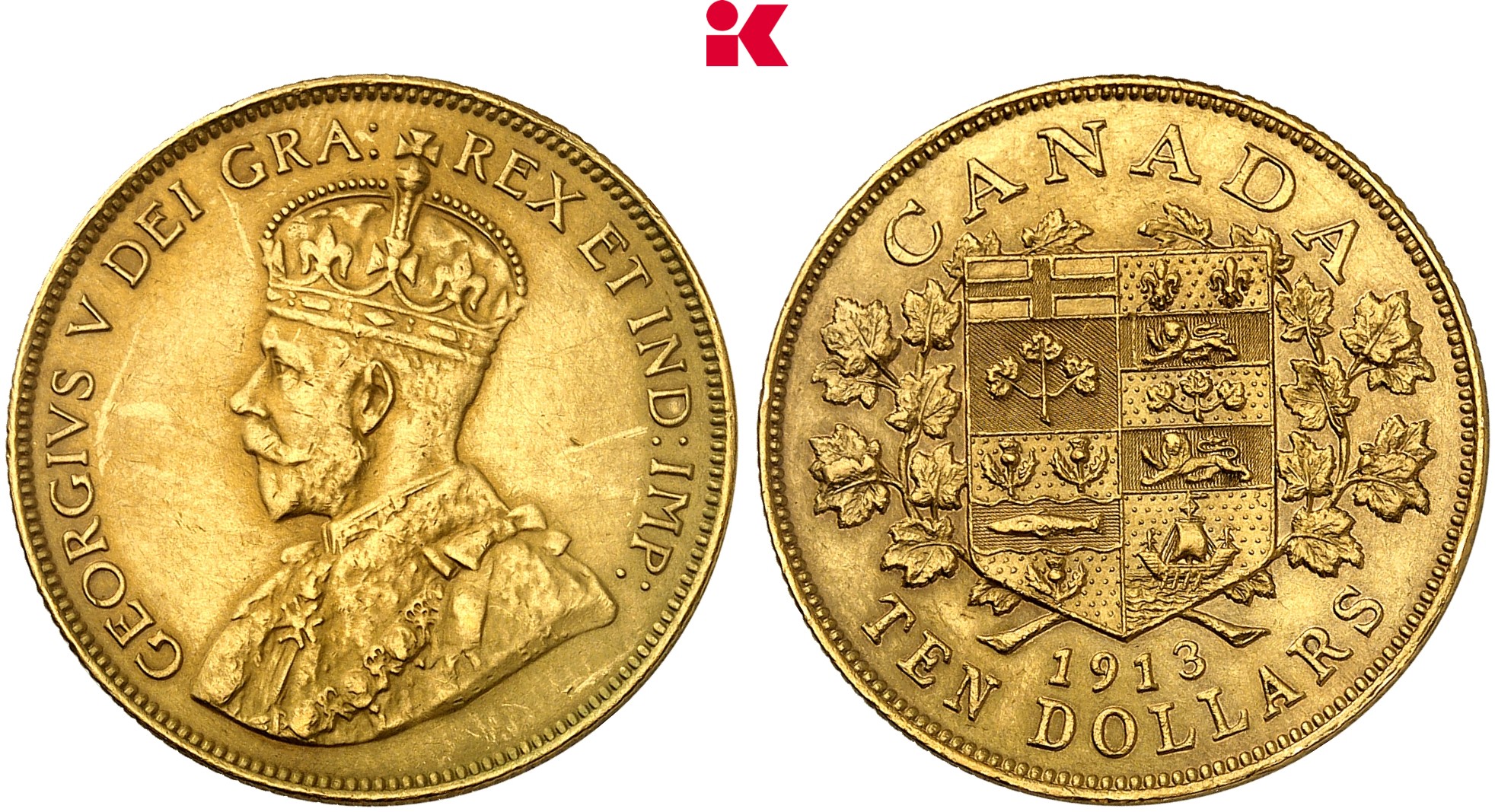 KANADA COMMONWEALTH George V, 1910-1936. 10 Dollars 1913, Ottawa.
