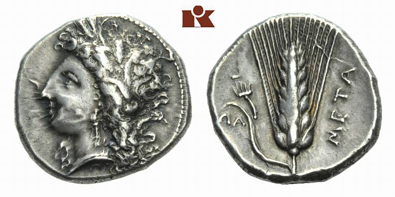 LUCANIA METAPONT. AR-Didrachme, 330/290 v. Chr.;