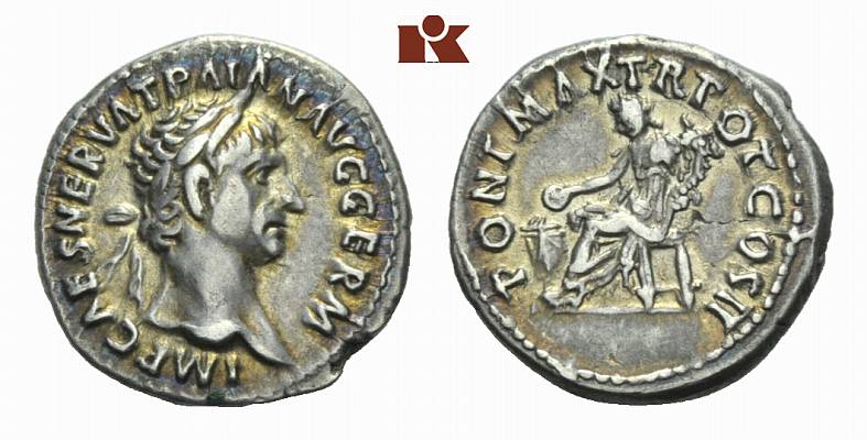 MÜNZEN DER RÖMISCHEN KAISERZEIT Traianus, 98-117. AR-Denar, 98, Rom;
