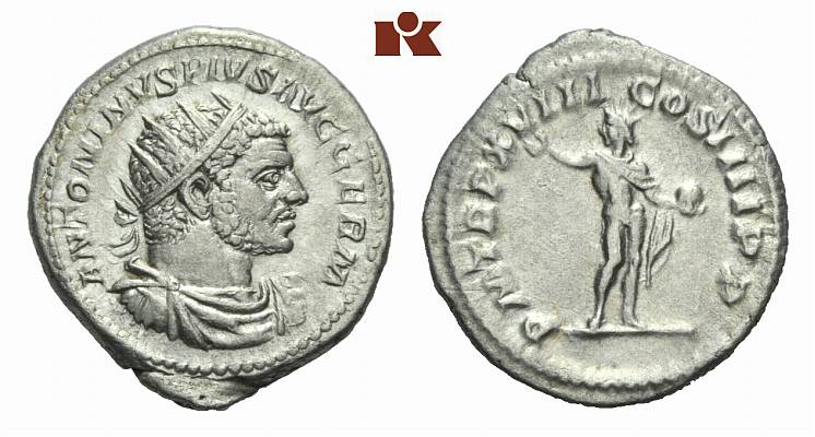 MÜNZEN DER RÖMISCHEN KAISERZEIT Antoninus III. Caracalla, 198-217. AR-Antoninian, 215, Rom;