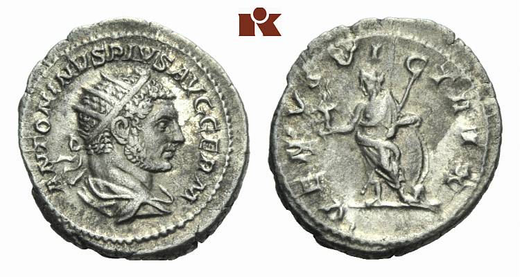 MÜNZEN DER RÖMISCHEN KAISERZEIT Antoninus III. Caracalla, 198-217. AR-Antoninian, 213/217, Rom;