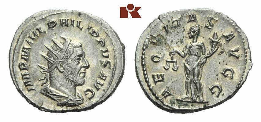 MÜNZEN DER RÖMISCHEN KAISERZEIT Philippus I., 244-249. AR-Antoninian, 244/247, Rom;