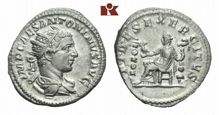 MÜNZEN DER RÖMISCHEN KAISERZEIT Antoninus IV. Elagabal, 218-222. AR-Antoninian, 219, Rom,