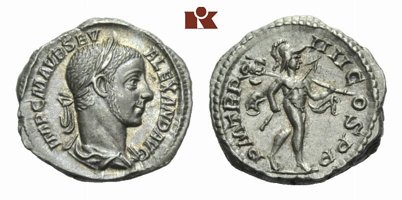 MÜNZEN DER RÖMISCHEN KAISERZEIT Severus Alexander, 222-235. AR-Denar, 225, Rom;