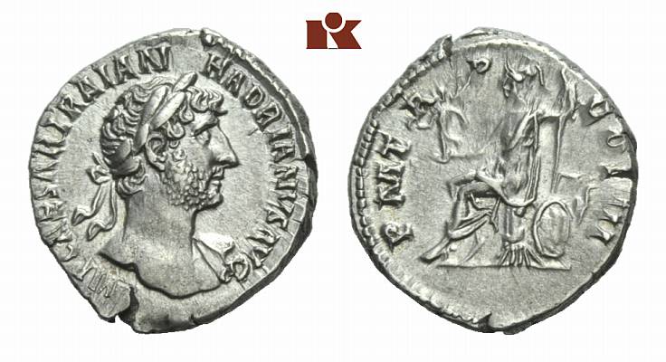 MÜNZEN DER RÖMISCHEN KAISERZEIT Hadrianus, 117-138. AR-Denar, 119/122, Rom;