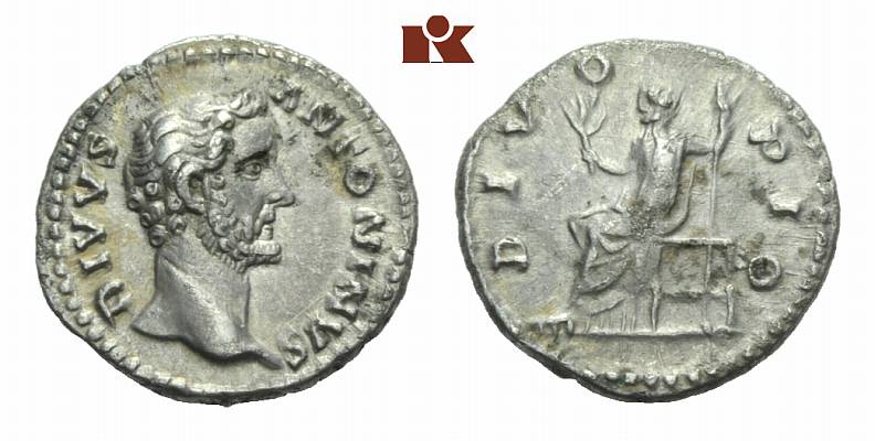 MÜNZEN DER RÖMISCHEN KAISERZEIT Antoninus II. Marcus Aurelius, 161-180 für Divus Antoninus. AR-Denar, 161, Rom;