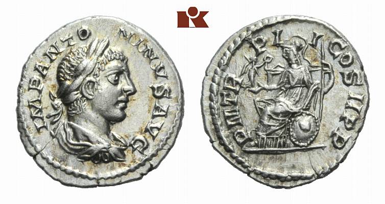 MÜNZEN DER RÖMISCHEN KAISERZEIT Antoninus IV. Elagabal, 218-222. AR-Denar, 219, Antiochia;