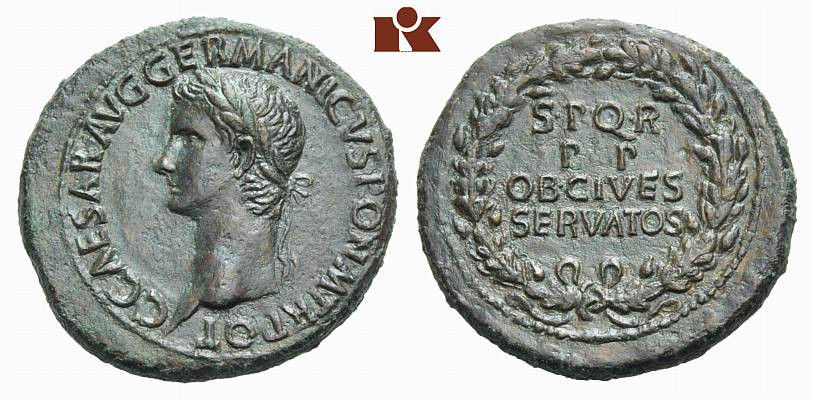 MÜNZEN DER RÖMISCHEN KAISERZEIT Gaius Caligula, 37-41. Æ-Sesterz, 37/38, Rom;