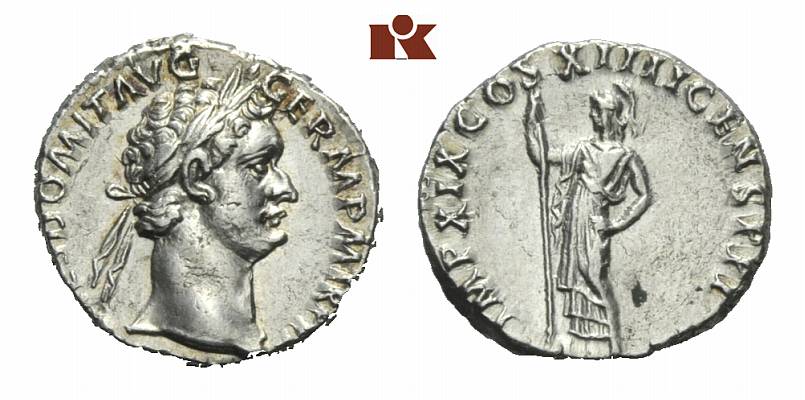 MÜNZEN DER RÖMISCHEN KAISERZEIT Domitianus, 81-96. AR-Denar, 88/89, Rom;