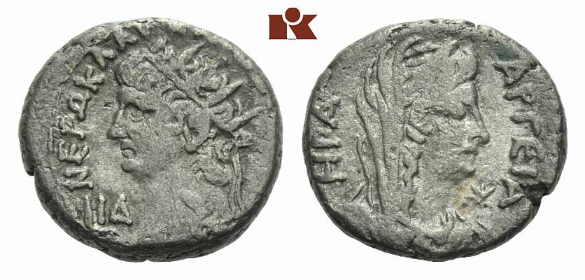 MÜNZEN DER RÖMISCHEN KAISERZEIT Nero, 54-68. B-Tetradrachme, Jahr 14 (= 67/68), Alexandria (Aegyptus);