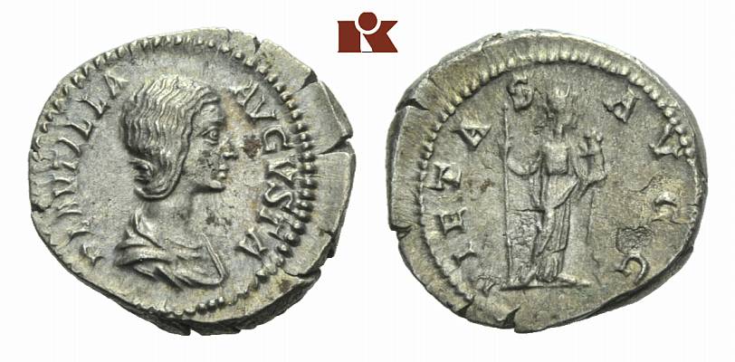 MÜNZEN DER RÖMISCHEN KAISERZEIT Antoninus III. Caracalla, 198-217 für Plautilla. AR-Denar, 202/205, Rom;