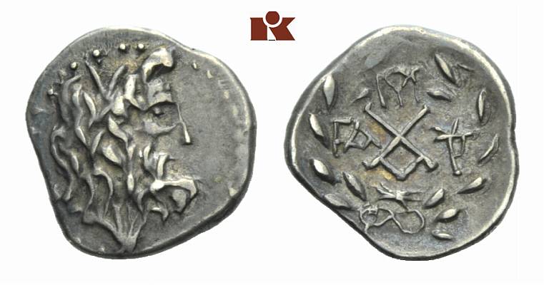 PELOPONNESUS ELIS. OLYMPIA. AR-Hemidrachme 1. Jahrhundert v. Chr.;