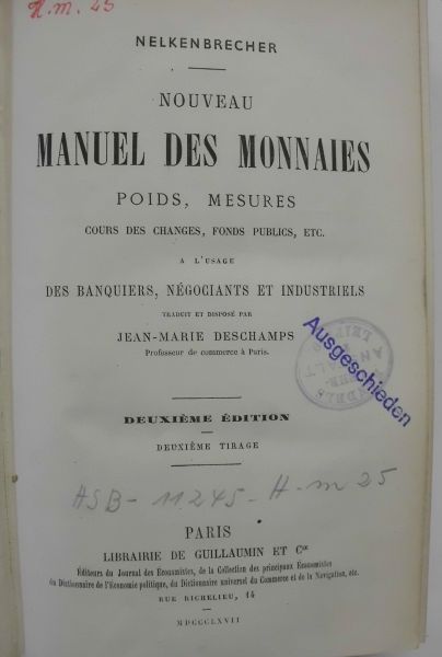 BIBLIOPHILE WERKE NELKENBRECHER, J.C.