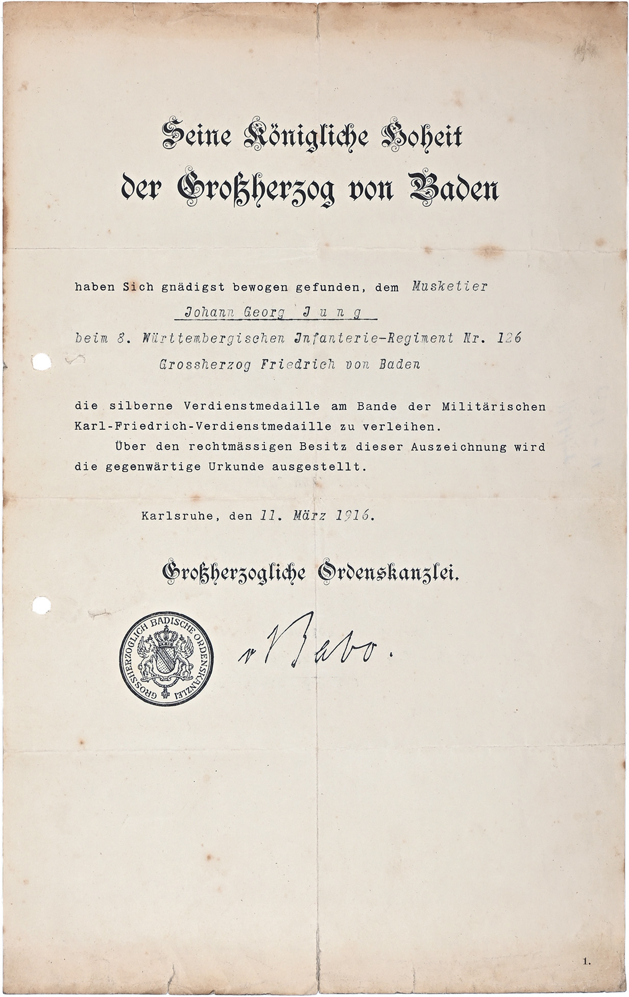 GROSSHERZOGTUM BADEN (1806-1918)