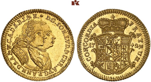 ANHALT-ZERBST, FÜRSTENTUM Johann Ludwig und Christian August, 1742-1746.