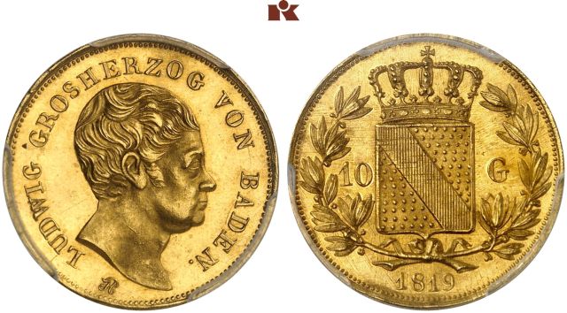 BADEN-DURLACH, MARKGRAFSCHAFT, SEIT 1803 KURFÜRSTENTUM, SEIT 1806 GROSSHERZOGTUM Ludwig, 1818-1830.