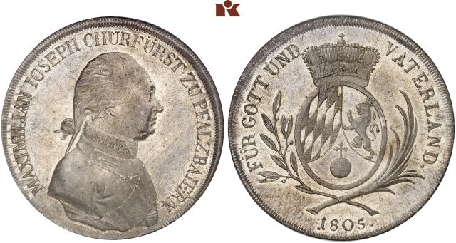 HERZOGTUM, SEIT 1623 KURFÜRSTENTUM, SEIT 1806 KÖNIGREICH Maximilian I. (IV.) Joseph, 1799-1806-1825.