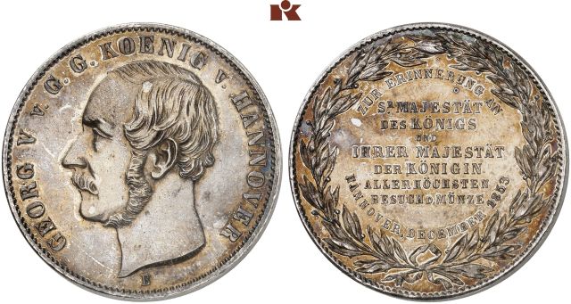 BRAUNSCHWEIG-CALENBERG-HANNOVER, AB 1692 KURFÜRSTENTUM HANNOVER, AB 1815 KÖNIGREICH HANNOVER Georg V., 1851-1866.