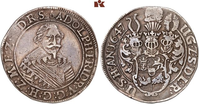 MECKLENBURG-SCHWERIN, HERZOGTUM, SEIT 1815 GROSSHERZOGTUM Adolf Friedrich, 1610-1658.