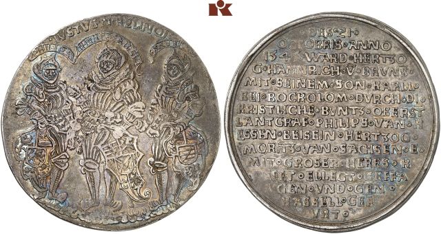 SACHSEN, KURFÜRSTENTUM Johann Friedrich der Großmütige, Moritz und Philipp der Großmütige von Hessen, 1542-1547.