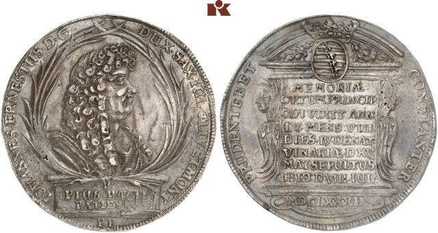 SACHSEN-WEIMAR, HERZOGTUM, AB 1741 SACHSEN-WEIMAR-EISENACH, AB 1815 GROSSHERZOGTUM Johann Ernst, 1662-1683.