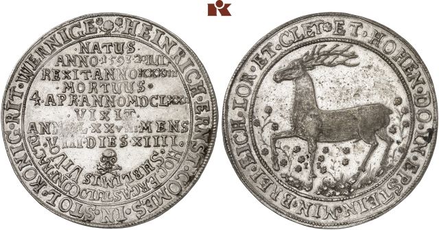 STOLBERG-WERNIGERODE, GRAFSCHAFT (DIE ÄLTERE STOLBERGER HAUPTLINIE AUS DER TEILUNG VON 1645) Heinrich Ernst I., 1638-1672.